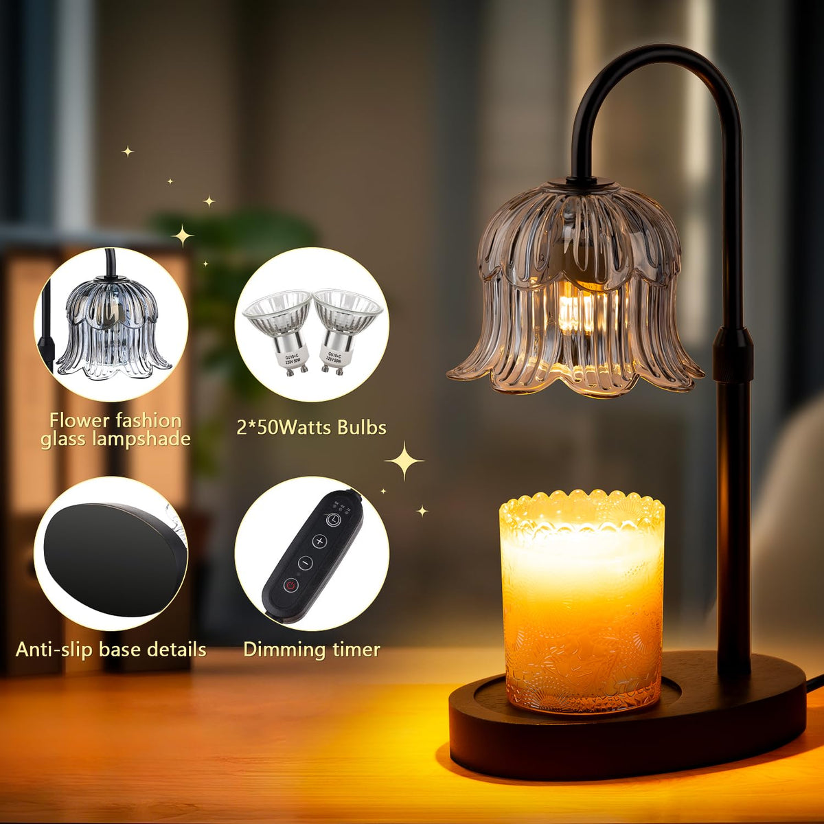 CRMILL electric wax melter with timer control for precise ambiance