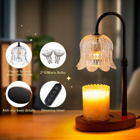 CRMILL candle warmer lamp dimmer control demonstrates adjustable heat for cozy moods.