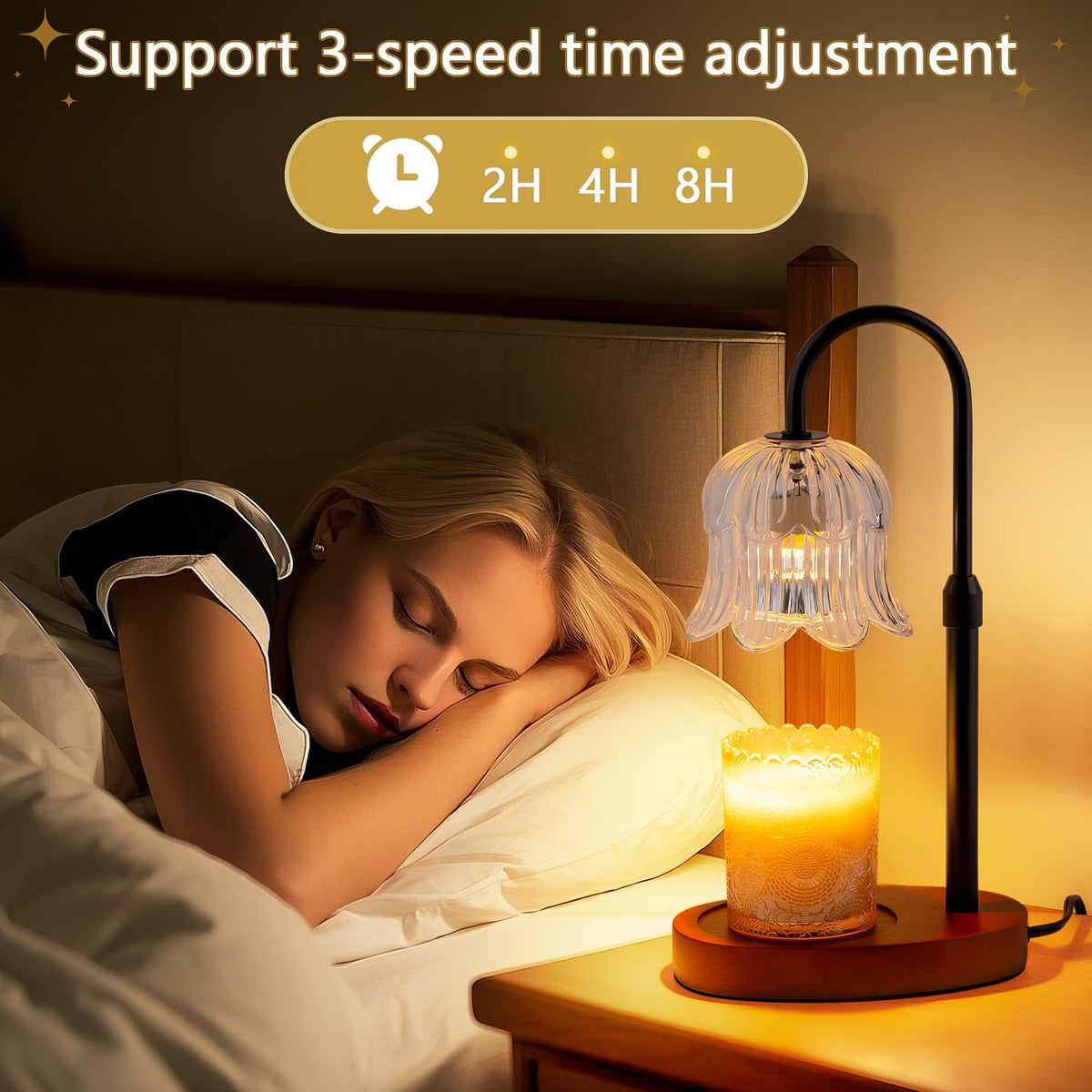 CRMILL candle warmer lamp glow creates safe, warm atmosphere without an open flame.
