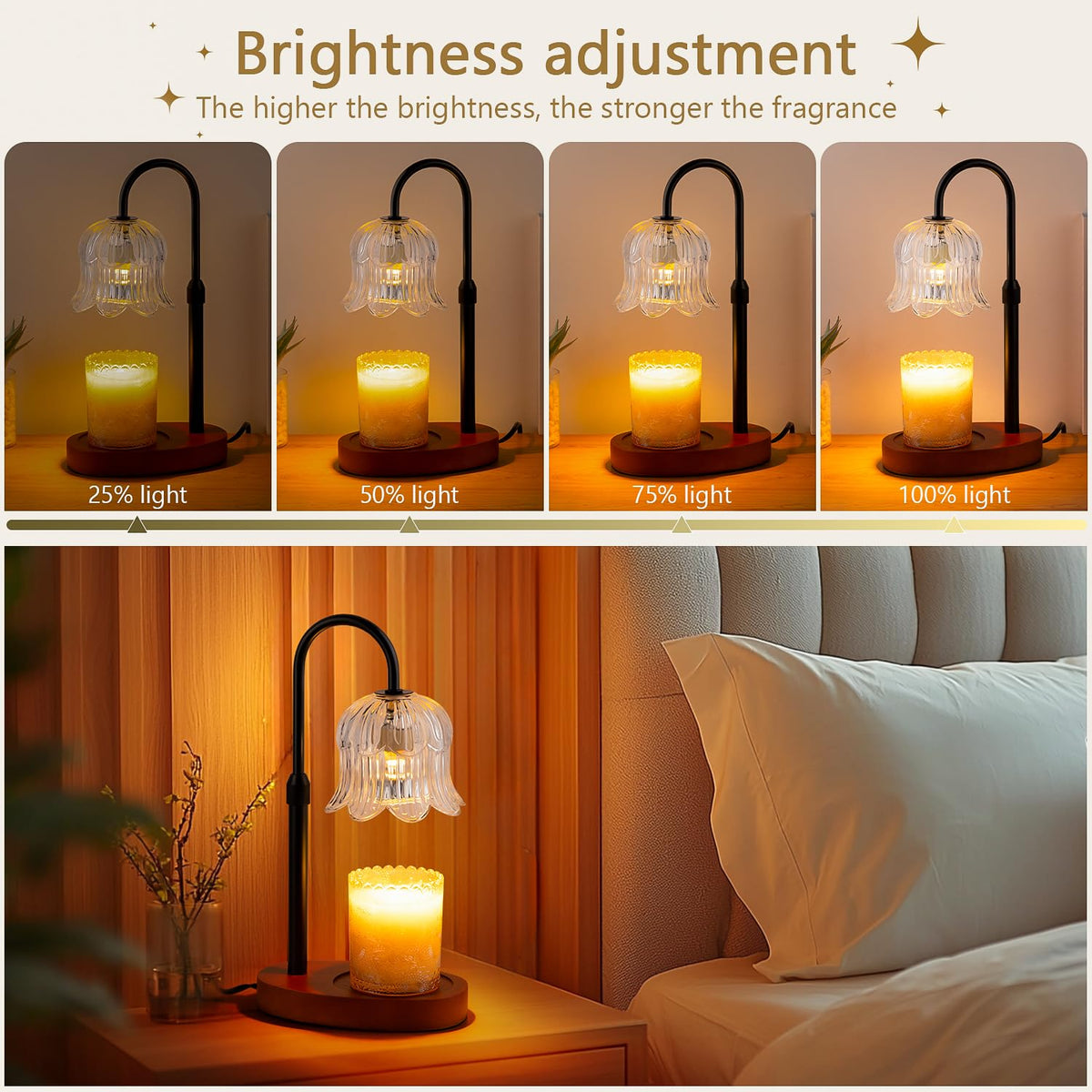 CRMILL candle warmer lamp timer feature highlights easy, set-it-and-forget-it ambience.