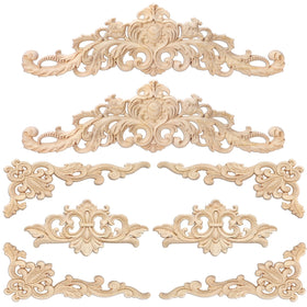 CroBlissful 8-piece wood appliques onlays long decoration add refined detail to furniture and walls