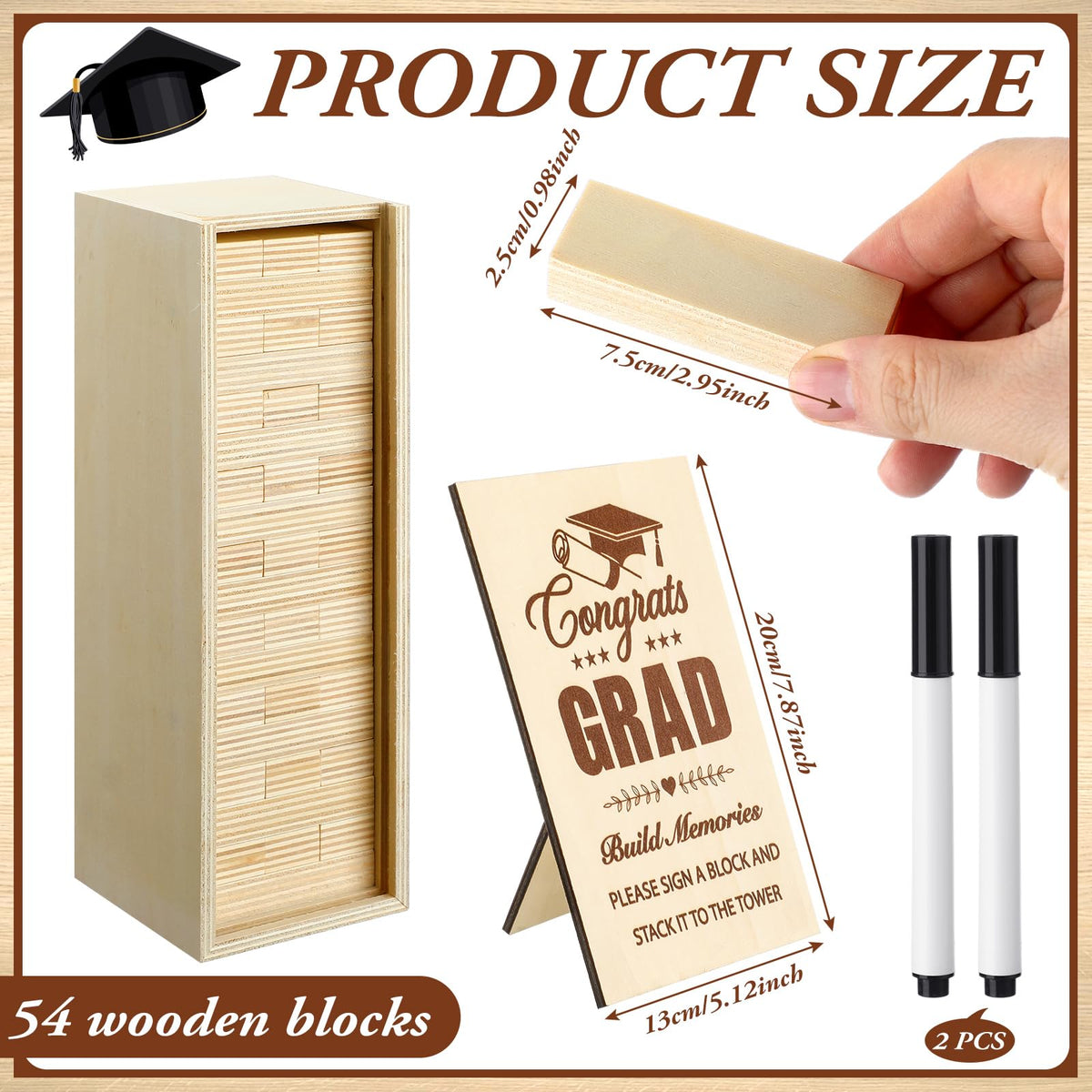 CroBlissful wooden guest-book box displaying messages on a stylish graduation keepsake