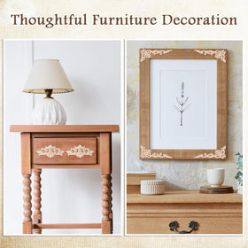 CroBlissful diy-friendly appliques are paintable and stain-ready for personalized furniture styling