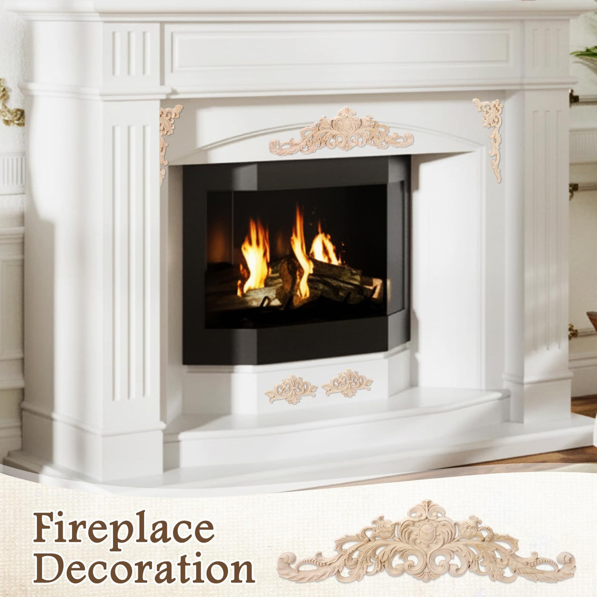 CroBlissful carved onlays bring warm wood tone and refined patterns to any setting