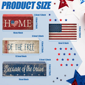 CroBlissful red white blue block accents brighten office desks and living spaces.