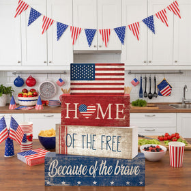 CroBlissful small block decor for compact tabletops and shelves.