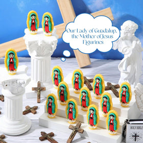 CroBlissful Guadalupe figurine with detailed features for religious party favors.