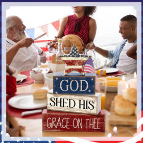CroBlissful office patriotic sign brings subtle color to your workspace.