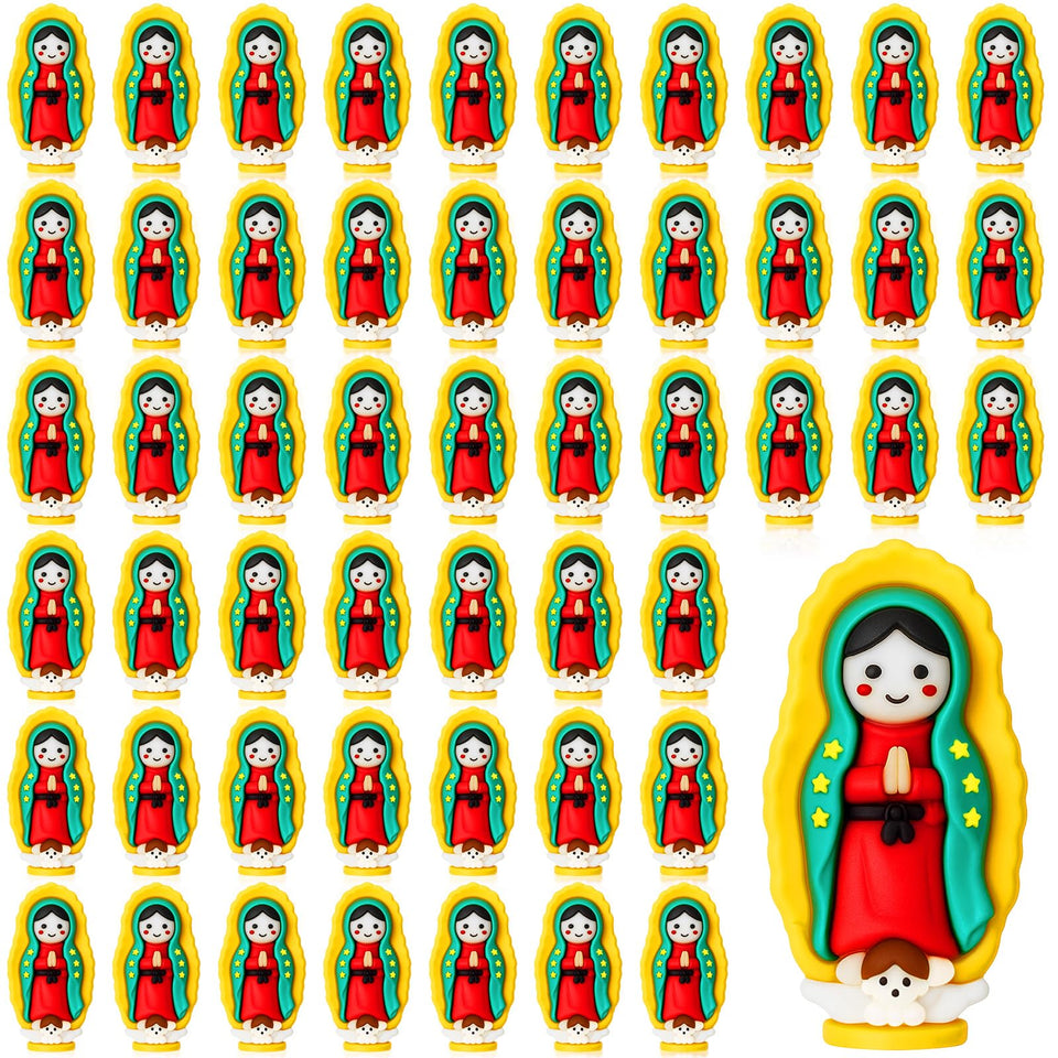 CroBlissful Our Lady of Guadalupe miniature figurine in vibrant colors, ideal for Easter egg fillings.