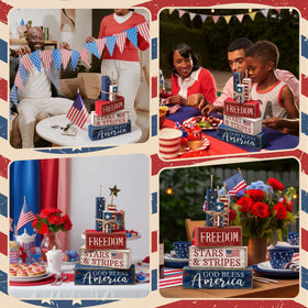 CroBlissful patriotic display suitable for living room or entryway.