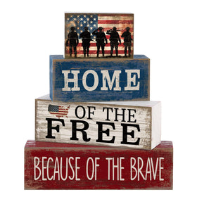 CroBlissful patriotic tabletop decorations in wood sign for 4th of July display
