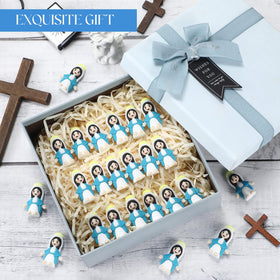 CroBlissful blue Mary figurines provide a spiritual touch for gifts.