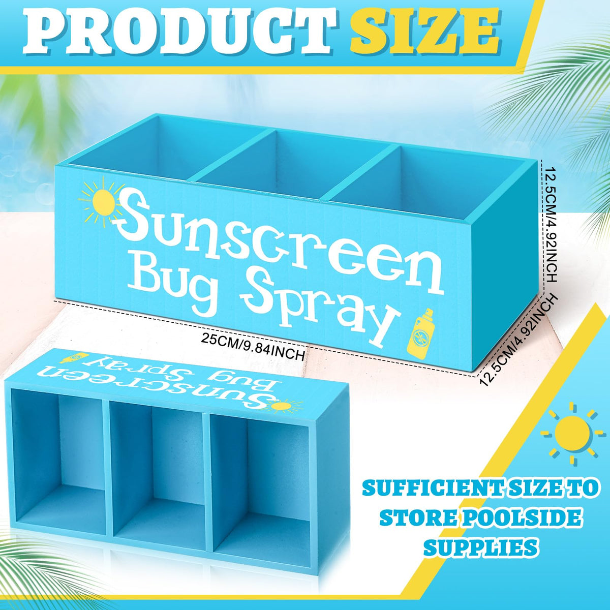CroBlissful blue box interior shows grid layout ideal for sunscreen and goggles
