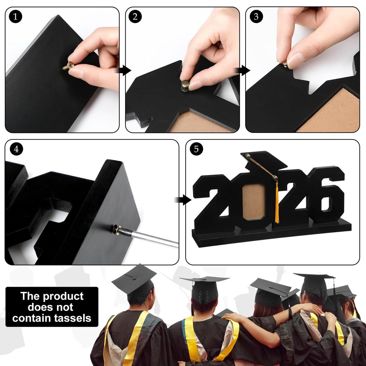 CroBlissful tassel-hook display for elegant tassel and photo pairing