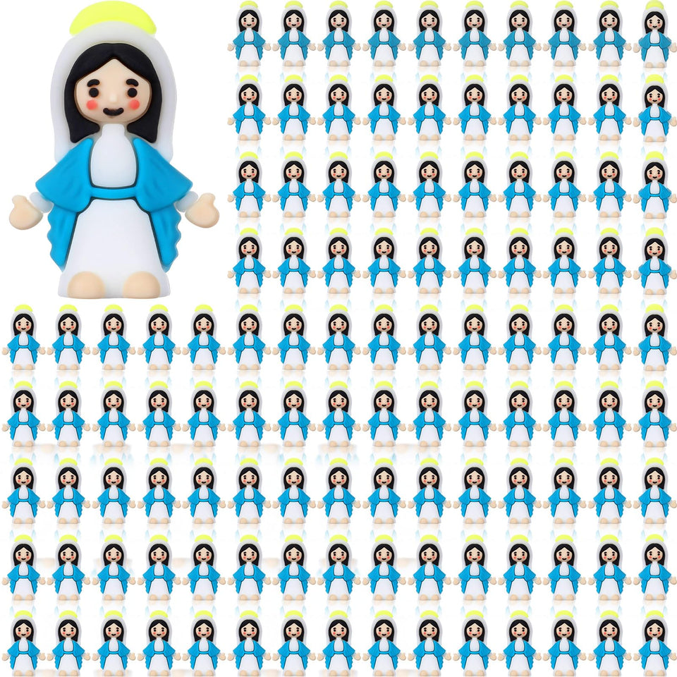CroBlissful Virgin Mary mini figurines in blue for bulk Easter gifts and party favors.