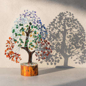 Crocon crystal tree decor on shelf adds color and serenity to any room.