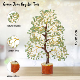 Crocon Green Jade Crystal Tree of Life on the shelf adds a peaceful focal point.