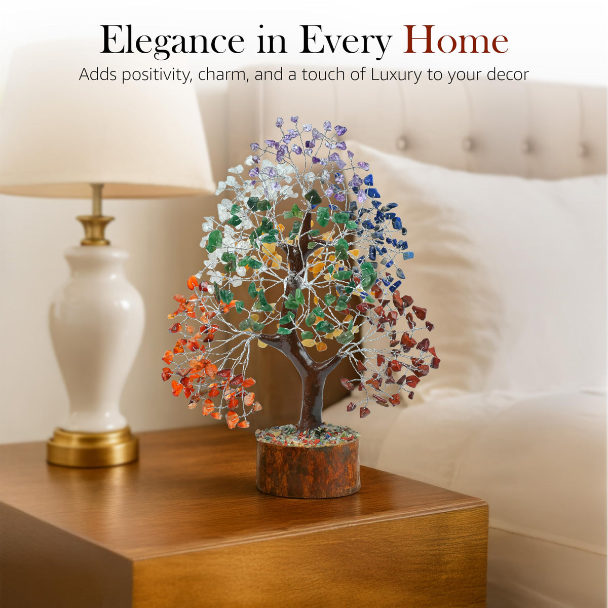 Crocon office decor crystal tree brings calm focus to work.