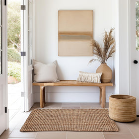Croft&Cane living room setup with this rug enhances a cozy, family-friendly vibe.