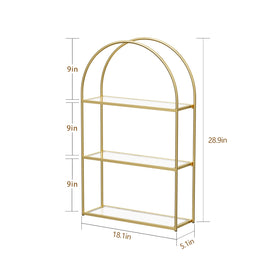Crofy Gold Arched Frame Shelf metal frame detail for durable support.