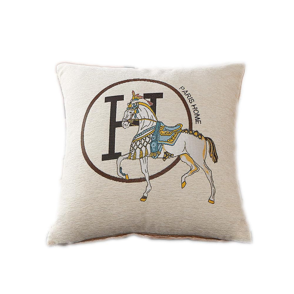 Croker Horse horse embroidery pillow cover adds luxurious texture to your sofa