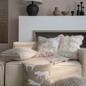 Croker Horse pine tree embroidery on 18x18 cover provides a cozy, stylish cushion accent