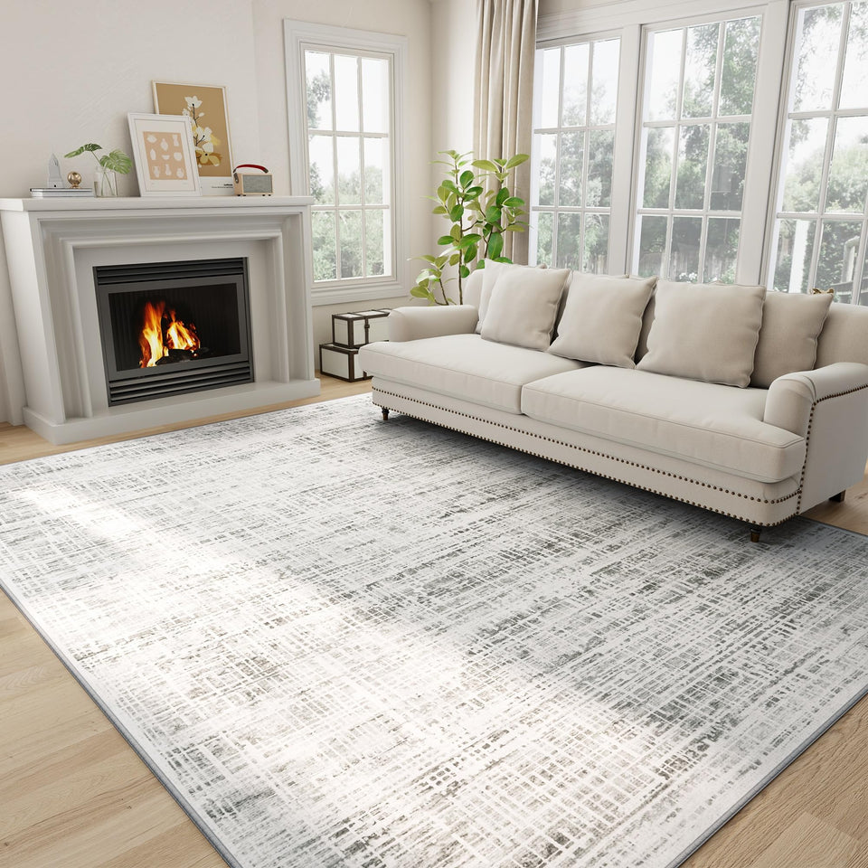 Crority 8x10 rug abstract design adds modern style and warmth.