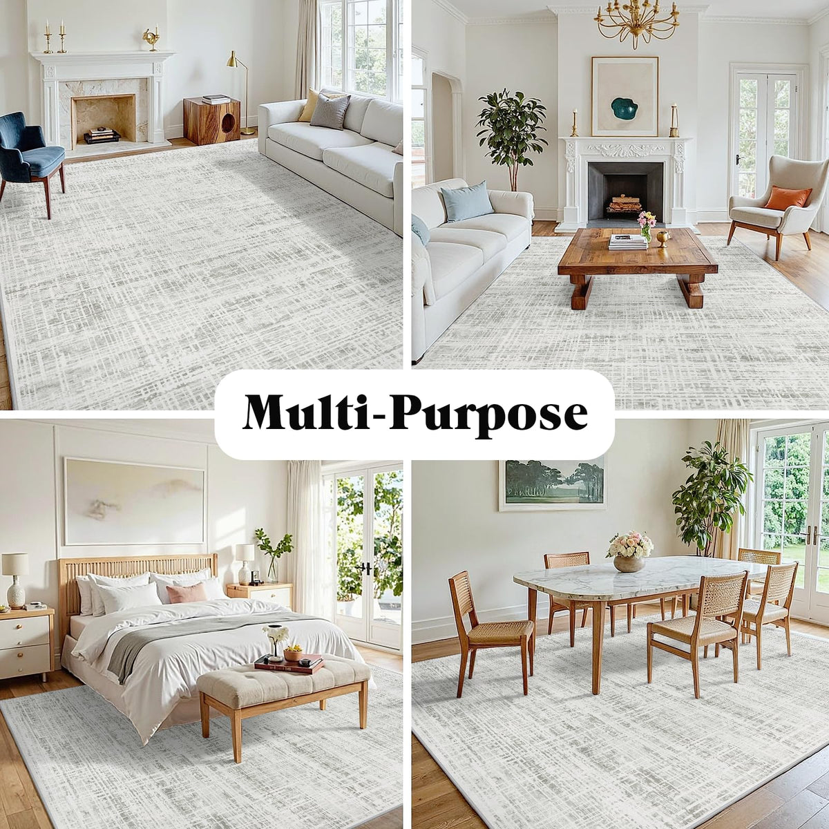 Crority rug with non-slip backing stays in place for safety.