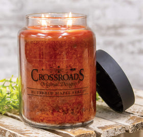 Close-up of Buttered Maple Syrup wax from Crossroads Original Designs, highlighting 2-wick burn
