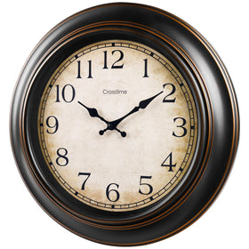 Crosstime 18-inch bronze clock face for easy viewing in living rooms.