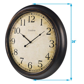 Crosstime 24-Inch clock easy setup using a single AA battery.