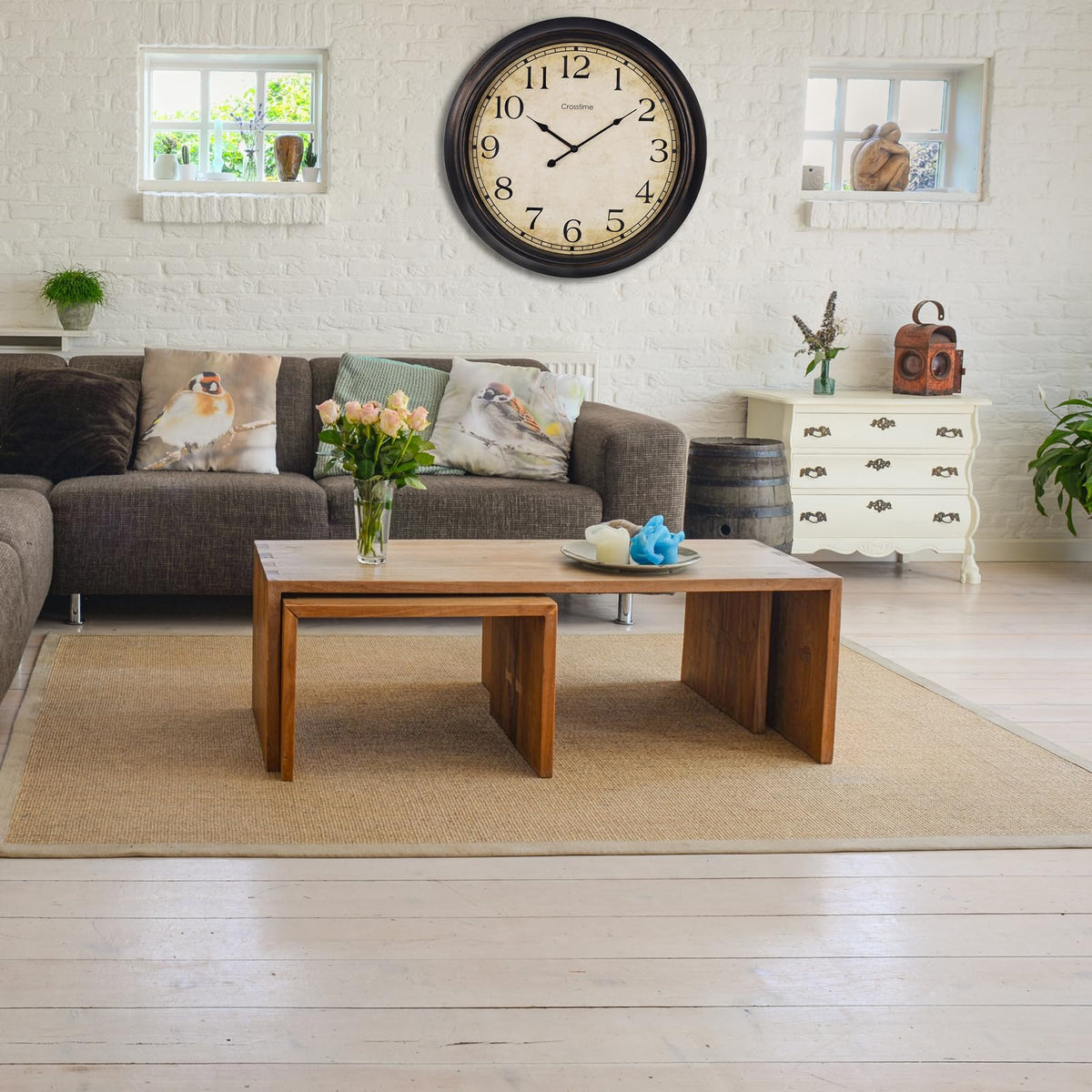 Crosstime 24-Inch clock large dial improves readability from across the room.