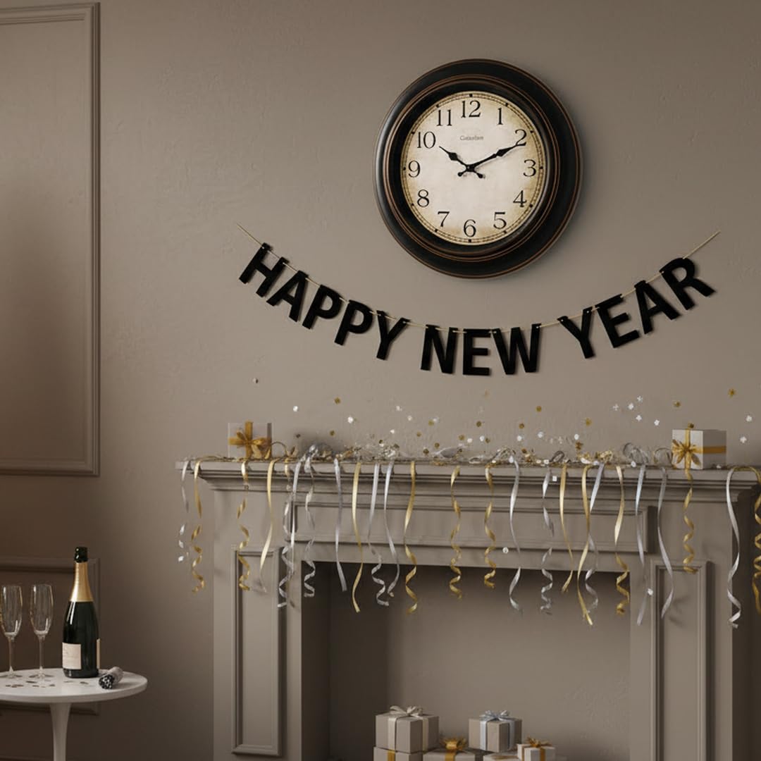 Crosstime kitchen and fireplace area clock blends with warm interiors.