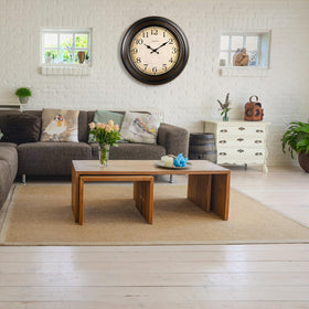 Crosstime retro black bronze accents evoke vintage charm on the wall.