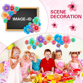Crowye fiesta decorations create colorful backdrops for photos