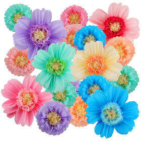 Crowye 10-inch colorful tissue flowers brighten walls for events