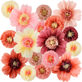 Crowye large tissue flower 20in multicolor decor adds vibrant focal point to walls