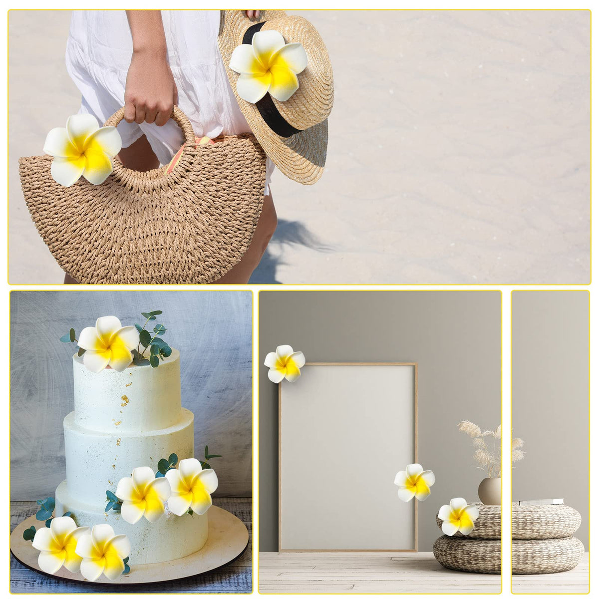 Crowye plumeria foam flowers for beach ready outfits and crafts