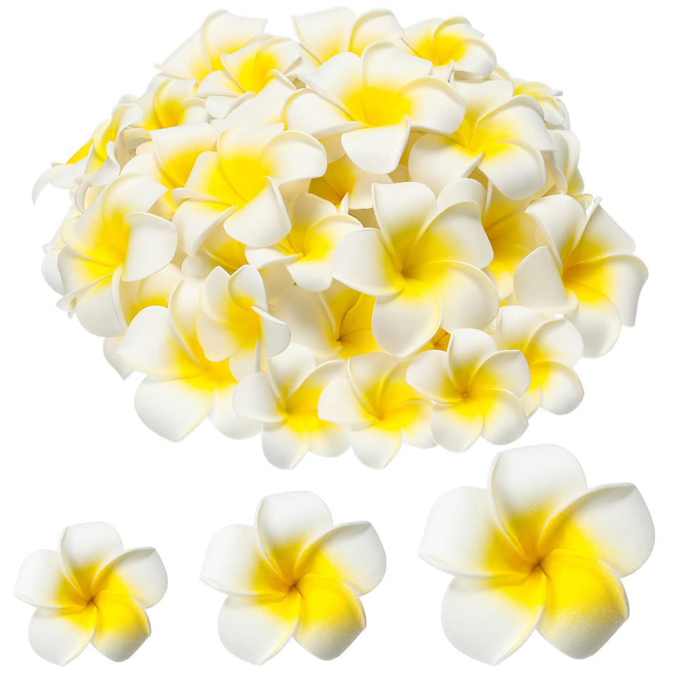 Crowye plumeria petals 1.6 inch lifelike, durable for DIY wedding accents.