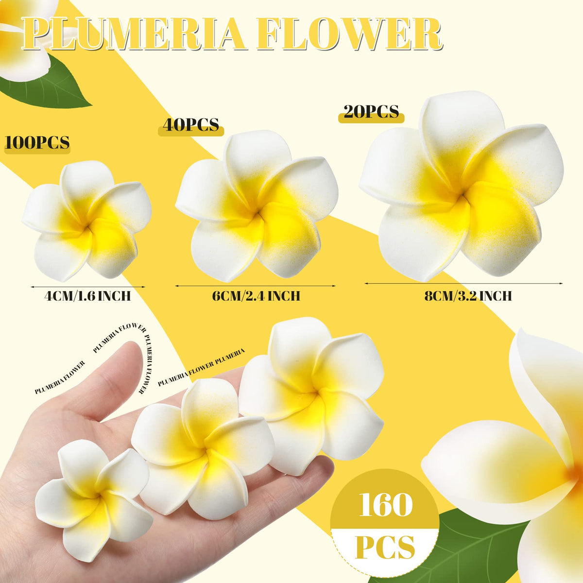 Crowye plumeria petals 2.4 inch ideal for wreaths and vibrant decor.