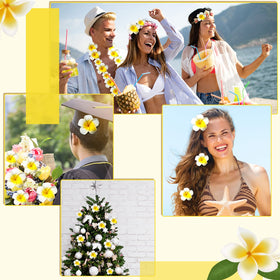 Crowye plumeria petals wedding decor soft white accents for beach ceremonies.