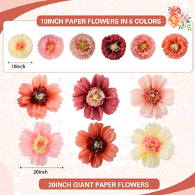 Crowye small tissue flower 10in multicolor versatile accent for tables