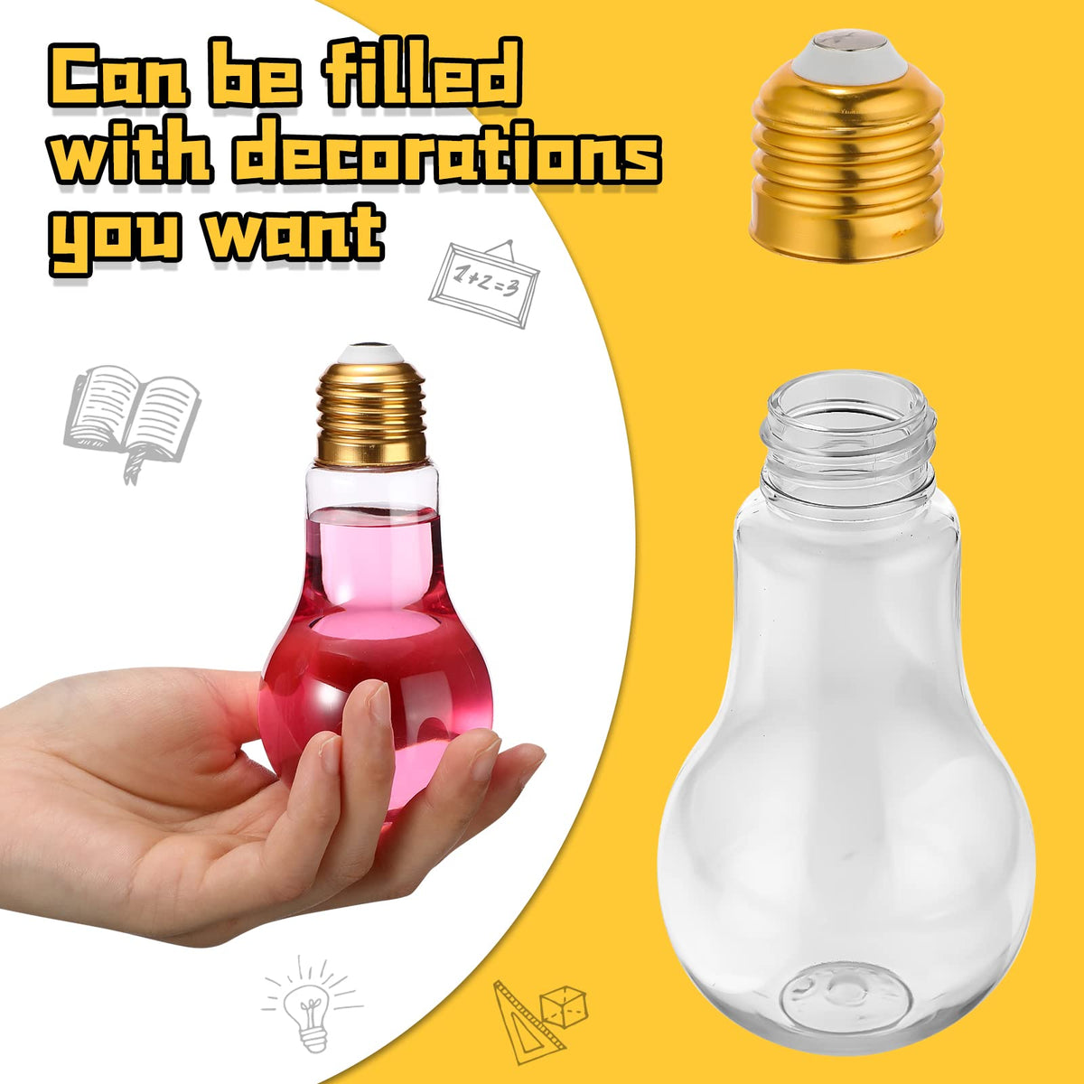 Crtiin graduation bulbs on a table create keepsake favors