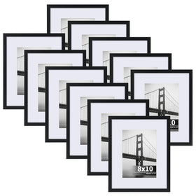 CRUGLA 11-pack 8x10 black matte frames for wall or desk display
