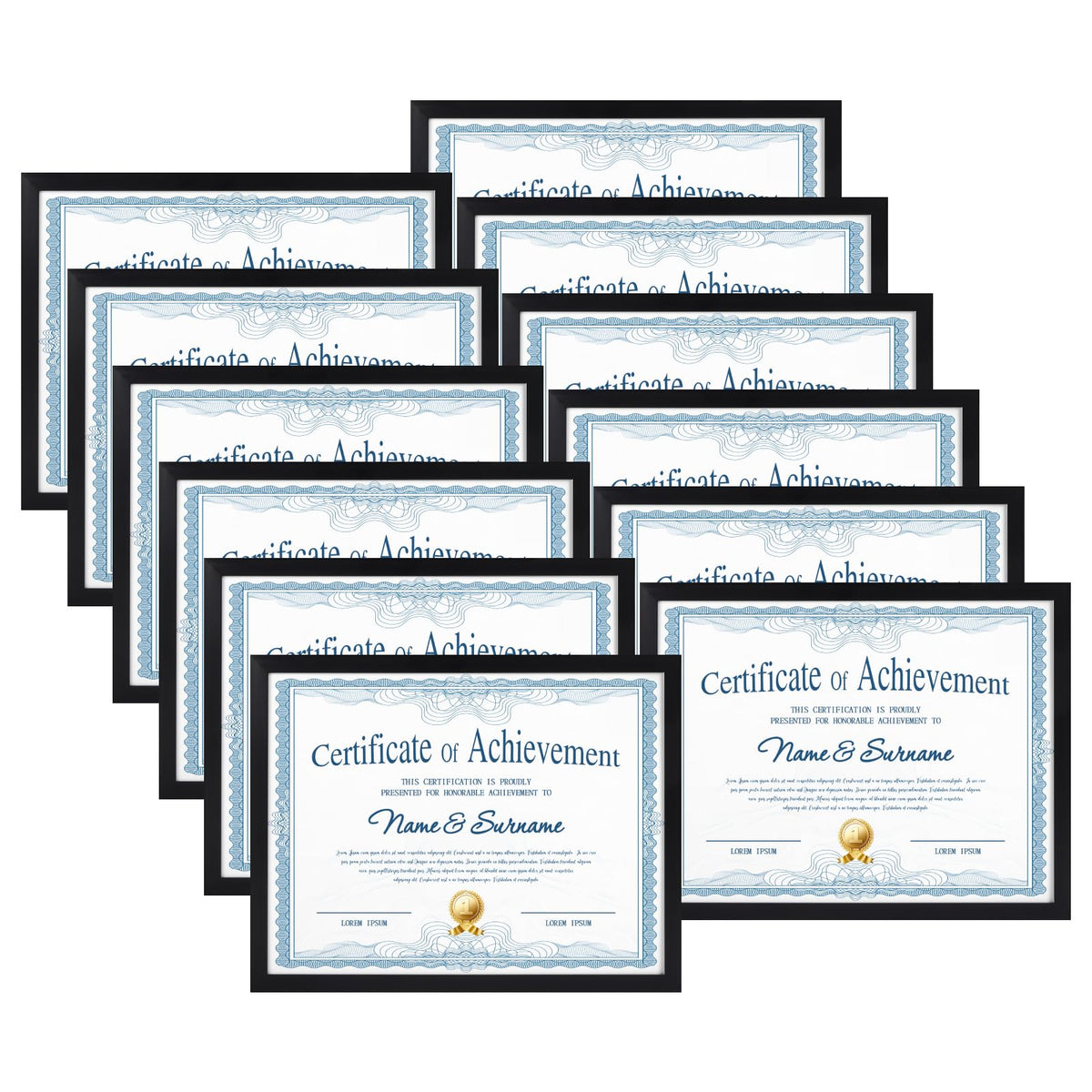 CRUGLA 8.5x11 frame front view ideal for certificates and photos