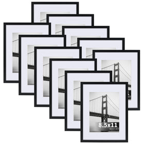 CRUGLA 8.5x11 black picture frames set for photos and certificates