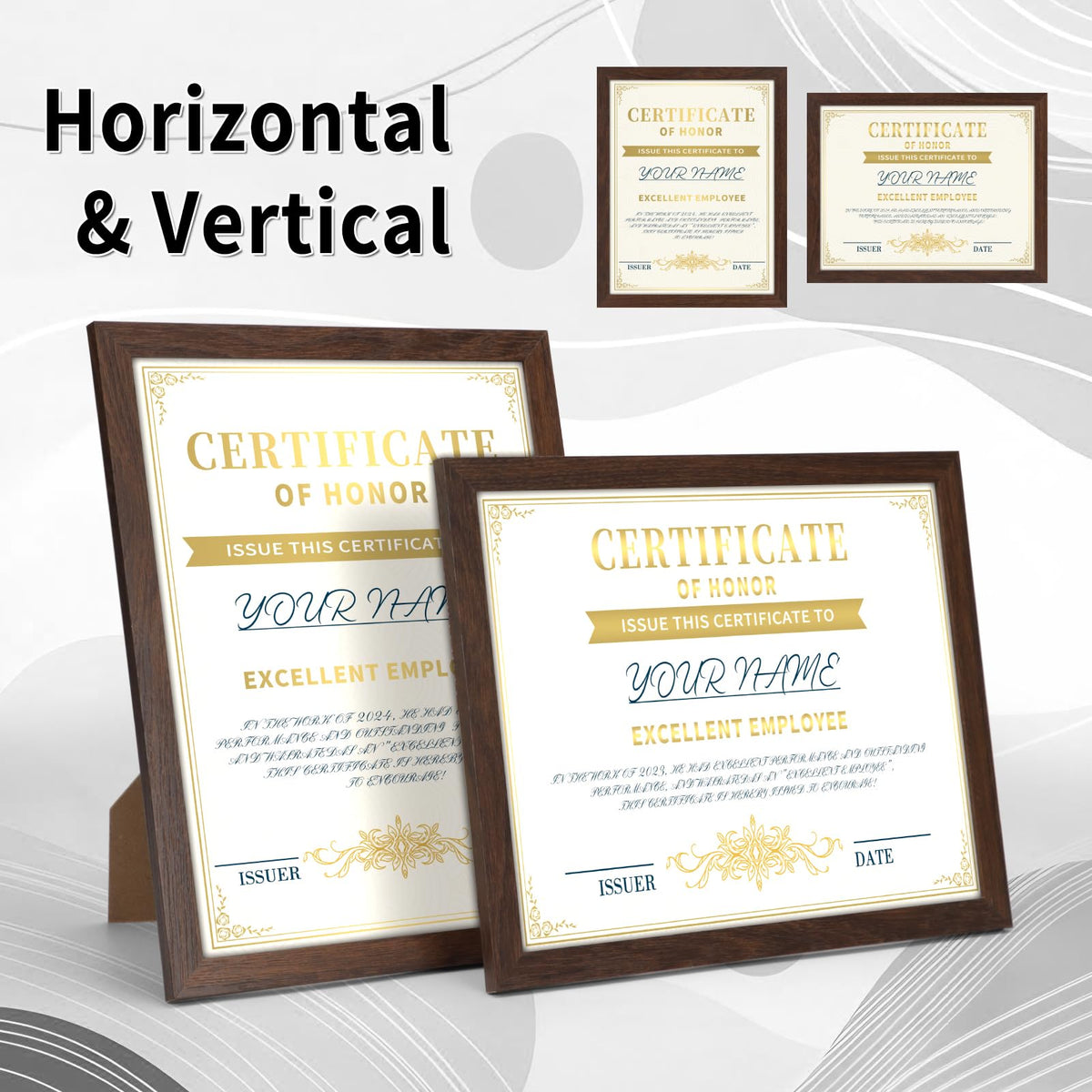 CRUGLA 8.5x11 frames offer four display modes for vertical or horizontal layouts.