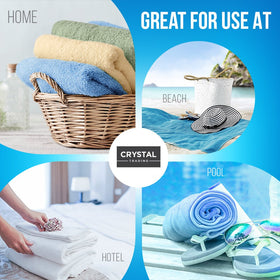 CrystalTowels color swatches show seven vivid options for every bathroom.