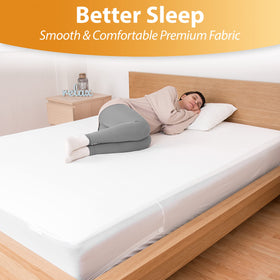 CrystalTowels quiet, smooth sleep surface beneath sheets.