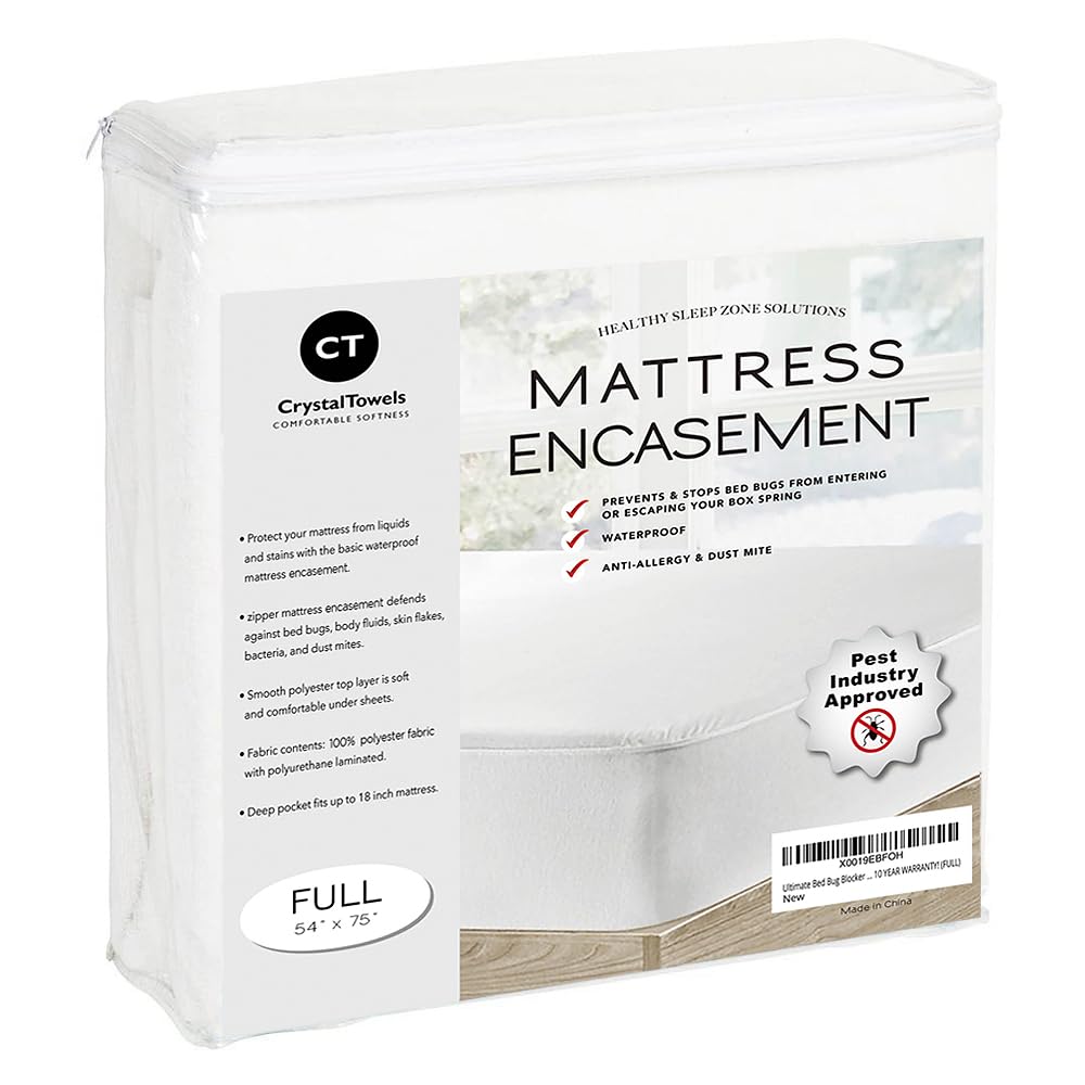 CrystalTowels waterproof mattress protector full-size with TPU backing keeps spills at bay.